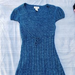 Blue cap sleeve sweater dress tunic